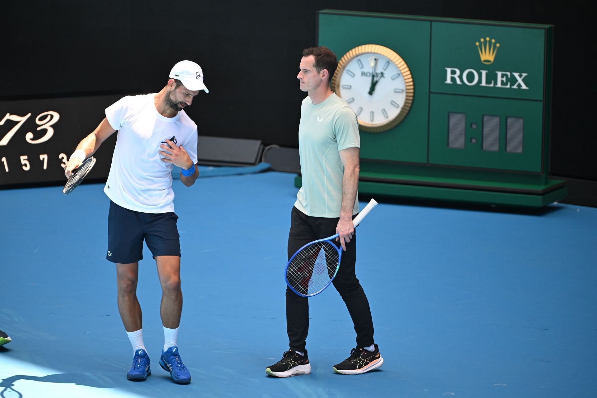 Novak Djokovic and Andy Murray at the 2025 Australian Open - Source: Getty
